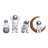 Figura De Astronauta, Decoración De Estatua, 4 Piezas