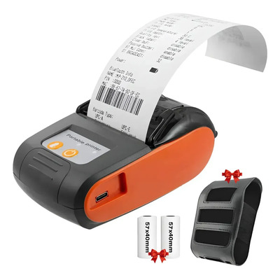 Impresora Termica 58mm Bluetooth+Usb Inalambrica Tickets Recibos Portatil, Para Android IOS Windows Mac, con 2 Rollos De Papel Y Protector Case | Envío gratis
