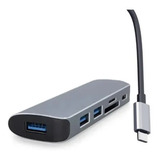 Dock Station Tipo C 6 Em 1 Com Usb 3.0 Card Reader Sd/tf 