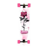 Longboard Montado Lyons Roda Importada Abec 15 Prancha Rosas