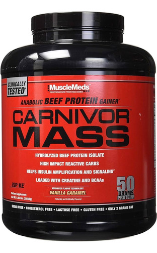 Proteina Musclemeds Carnivor Mass 6 Lbs Vainilla Caramelo