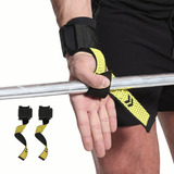 Par De Straps Muñequera Gym Crossfit Pesas Correa De Soporte Color Amarillo