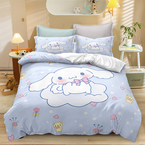 Capa De Edredão E Fronha Cinnamoroll Para Cama D