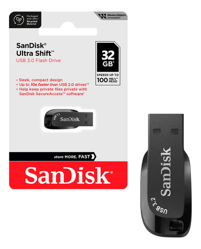 Pendrive Sandisk Usb 3.2 32gb Ultra Shift 100mb/s