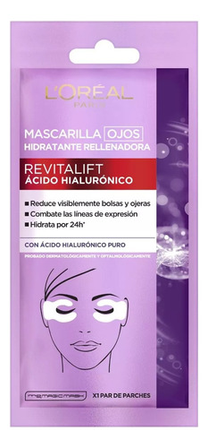 Mascarillas Ojos Revitalift Ácido Hialurónico Loreal Paris