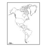 Mapa Contienente Americano Sin Nombres Sin División Politica