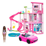 Combo Barbie Casa Ensueño Muñeca Coche Deportivo Mattel