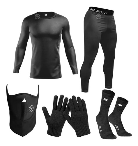 Kit Termico Piel Conjunto Boza + Medias Guantes Cuello Sia++