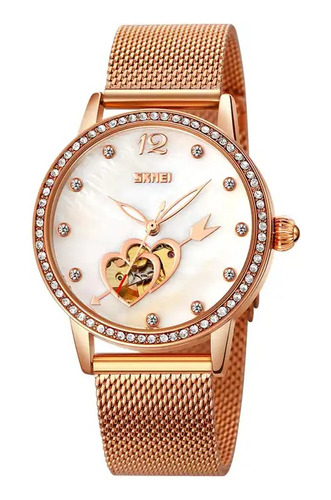 Reloj De Mujer Skmei 9255 Automatico Acero Inox Cupido