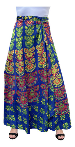 Saia Longa Ajústavel Estilo Boho Mandala Maxi Indiana Hippie