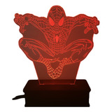 Homem Aranha, Abajur, Luminária De Led, Decoração, 16 Cores 