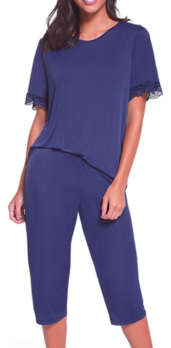 Pijama Lupo Liganete Capri Feminino Com Renda