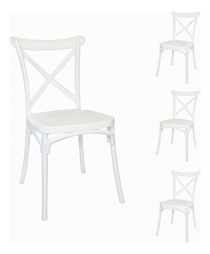 4 Cadeiras De Jantar E Cozinha Tiffany Empilhavel Classica