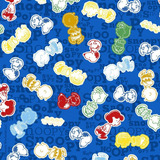 Tecido Tricoline - Snoopy Turma Fundo Azul (0,50x1,40)