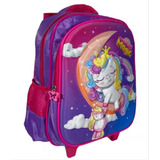 Mochila Nena Carrito Carro Escolar Reforzada 14  Unicornio