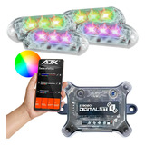 Strobo Led Automotivo Ajk Com 2 Faróis 9w Bluetooth Carro