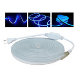 Mangueira Led Neon Azul 9m 8mm X 16mm + Cabo De Alimentação