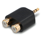 Adaptador De Audio Rca A Auxiliar 3.5 Mm Negro Radioshack