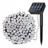 Guirnalda Luces Led Solar 10 Metros Exterior Calidas Navidad