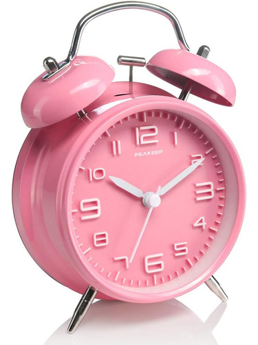 Reloj Despertador Peakeep Mhp3122 Rosa, Vintage, Metal