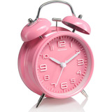 Reloj Despertador Peakeep Mhp3122 Rosa, Vintage, Metal