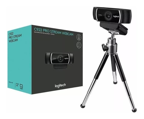 Webcam C922 Pro 1080p Com Tripé Full Hd Live Preto