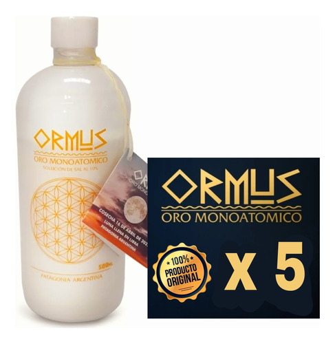 Combo X 5 Ormus Oro Monoatómico 500 Ml - Patagonia