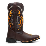 Bota Texana Masculina Couro Legitimo Country Arame Farpado