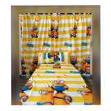 Juego De Sábanas Y Cortinas Infantiles Cama Doble Niño 