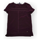 Blusa Tommy Hilfiger De Mujer Talla Extra Chica Color Vino 