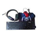 Combo Gamer Teclado Usb + Mouse Usb + Audífonos + Mousepad