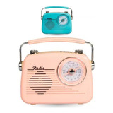 Radio Portátil Bluetooth Vintage Retro Usb Aux Recargable