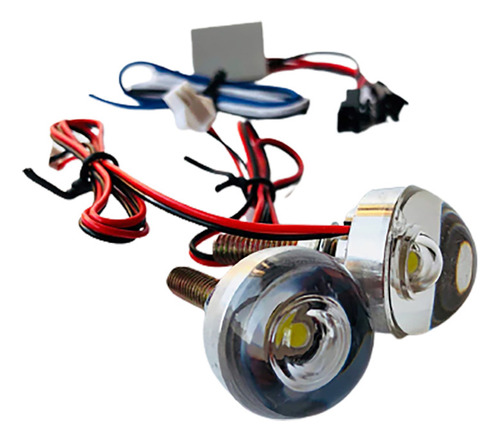 Strobo Automotivo Eagle Eyes 2 Leds Branco Redondo Com Lente