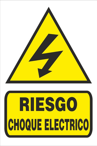 Cartel Adhesivo Riesgo Choque Electrico 9x16 Cm Advertencia