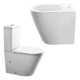 Inodoro Loza Sanitaria C/depos. Y Válvula + Bidet 1 Orificio