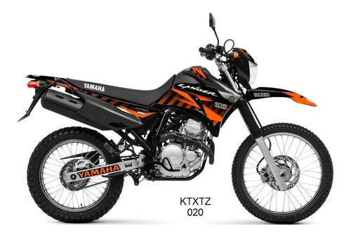 Kit Adesivos Moto Yamaha Lander 250 2009 A 2019 Laranja