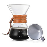 . Cafetera Pour Over, Jarra De Vidrio Sin Papel De 14 Oz Con