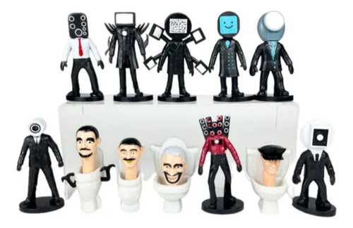 12 Figuras Pvc Skibidi Toilet Coleccion Exclusiva Regalos