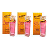 Kit 3 Perfumes Billion Woman Love Edt 100 Ml