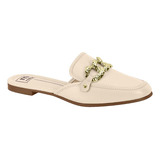 Sapato Feminino Mule Moleca Ref.5722.118- Creme