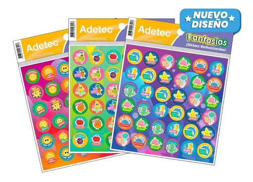 360 Stickers Escolar Adetec Diseño Incentivo 15,5x16,25cm