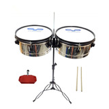 Timbaleta Acero Inoxi  Pyp_percusion Pata Doble Planchuela