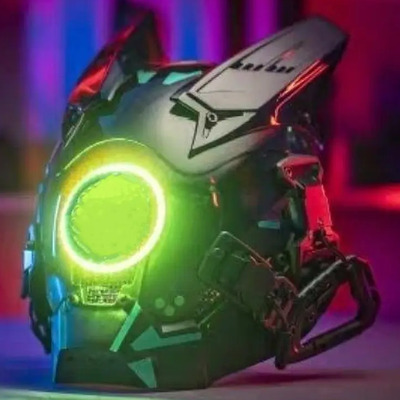 Máscara Futurista Punk Con Casco Completo Led Para Hombre, P