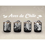 Aves De Chile Juego De 4 Vasos