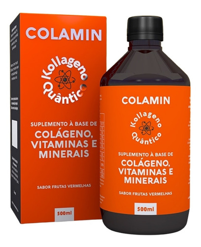 Colamin Colágeno Vitaminas E Minerais 500ml Fisioquântic Sabor Frutas Vermelhas