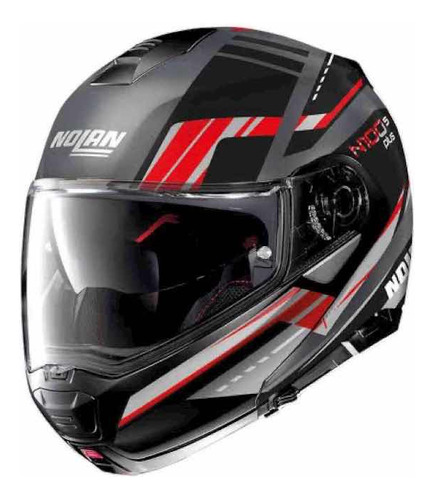 Casco Nolan N100-5 Plus Abatible Gris/rojo Lente Y Pinlock L