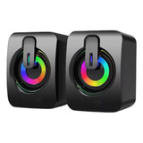 Caixinha Caixa De Som Pc Notebook Gamer Usb Led Rgb Potente