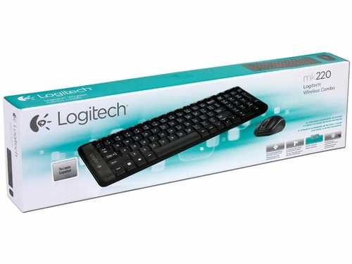 Teclado E Mouse Logitech Wireless Mk220 Preto