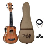 Kt Ukulele Soprano Seizi Maui Crush Elétrico Sapele Completo