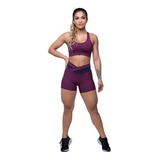 Conjunto Fitness Dily Short E Top Malbec Com Recortes 266